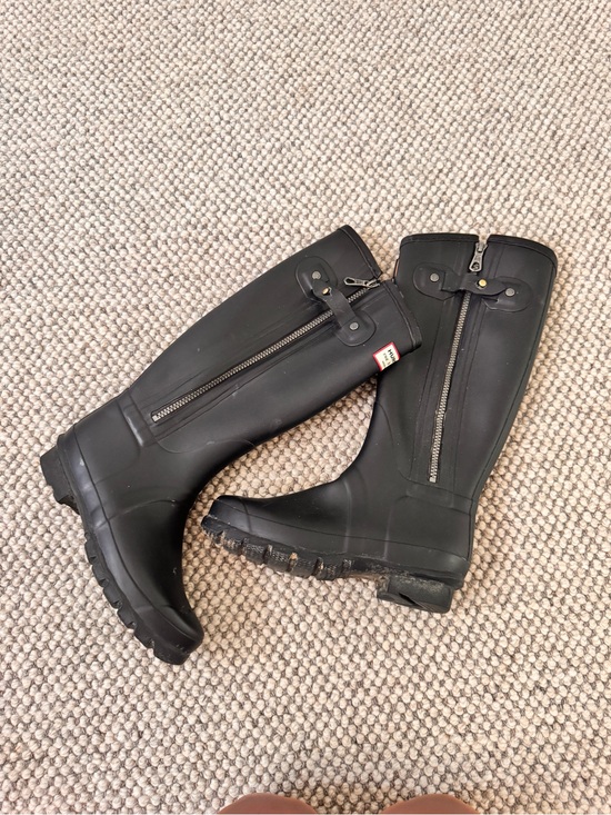 Hunter Shoes - Hunter Rag & Bone Black Tall Rain Boots with Side Zipper
